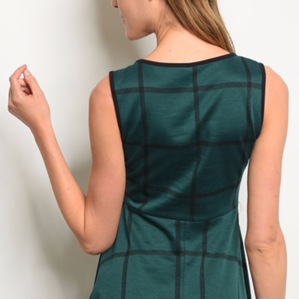 Black and Green Checkerboard Dress - Picture 4 of 5